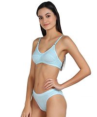 Stylish Cotton Self Pattern Lingerie Set For Women-thumb2