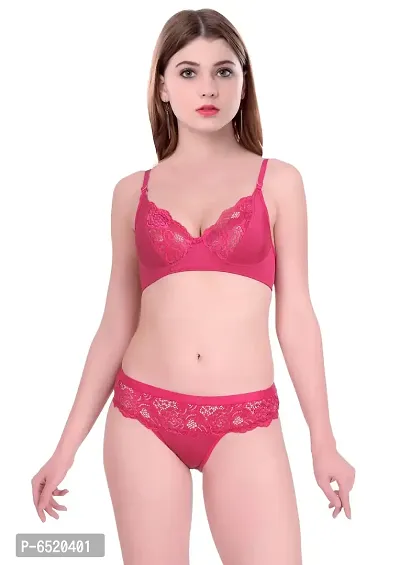 Stylish Net Self Pattern Lingerie Set For Women