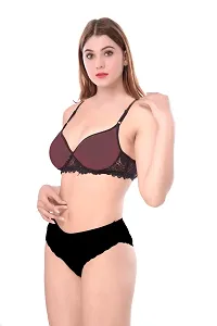 Stylish Cotton Self Pattern Lingerie Set For Women-thumb2