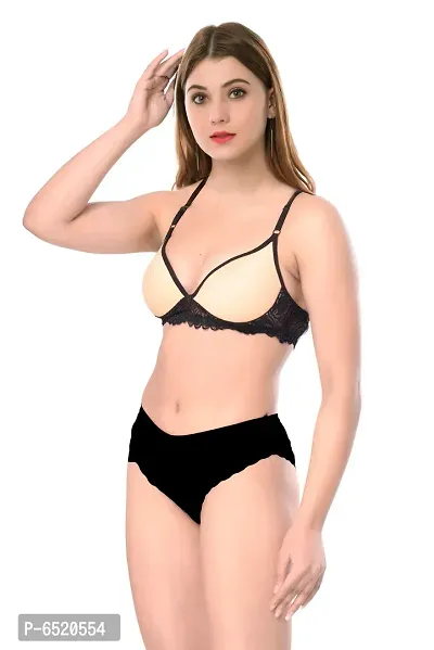 Stylish Cotton Self Pattern Lingerie Set For Women-thumb3