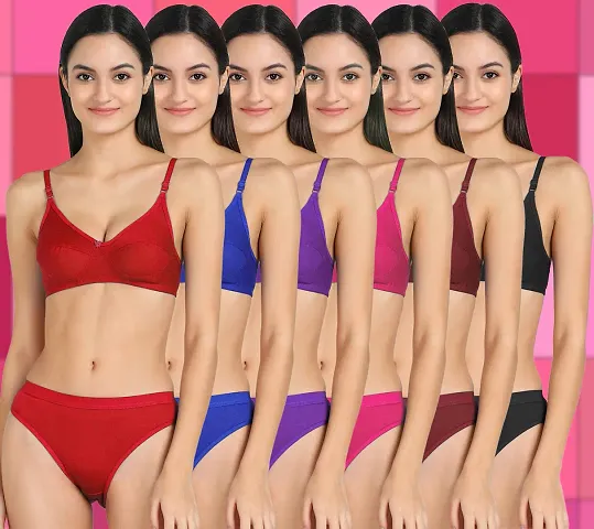 Buy Bodybest Cotton Blend Non-Padded Non-Wired Half Coverage Bra (6 Colours  6 Sizes) (40, Magenta) Online In India At Discounted Prices