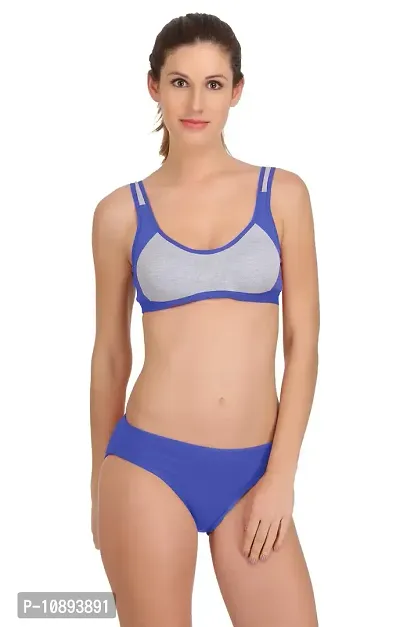 Arousy Women's Bra Panty Set Blue-thumb2