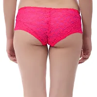 Women Net Silk Hipster Multicolor Panties Combo  Net ( Pack of 3 ) ( Color : PinkBlueBrown ) ( Pattern : Solid ) ( Size : M )-thumb3