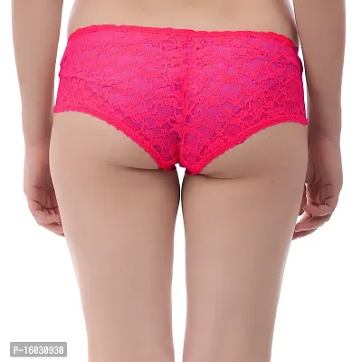 Women Net Silk Hipster Multicolor Panties Combo  Net ( Pack of 3 ) ( Color : PinkBlueBrown ) ( Pattern : Solid ) ( Size : M )-thumb4