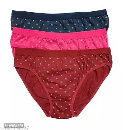 Women Cotton Silk Hipster Multicolor Panties Combo  Cotton ( Pack of 3 ) ( Color : RedPinkBlue ) ( Pattern : Solid ) ( Size : M )-thumb0