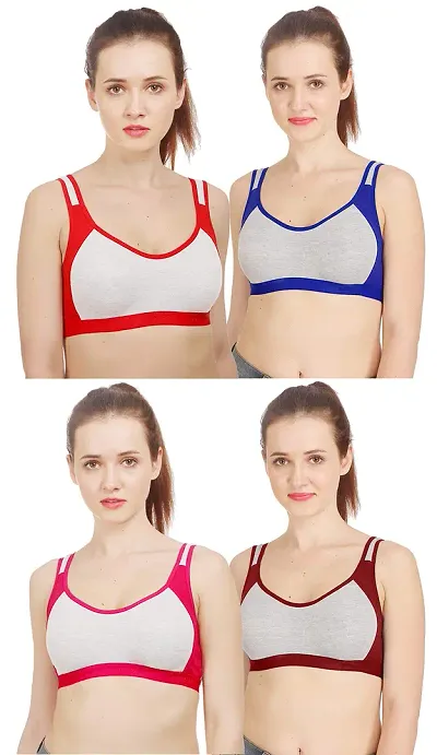 Stylish Solid Bras For Women Pack of 4