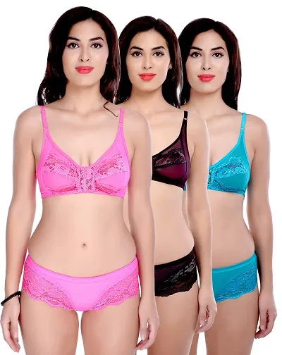 Buy Beach Curve-Women's Net Bra Panty Set for Women Lingerie Set