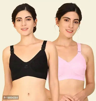 Arousy Women's Non Padded Non Wired Bra Black,Pink