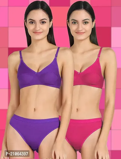 Buy Stylish Fancy Designer Cotton Bra And Panty Set For Women Pack Of 2  Online In India At Discounted Prices