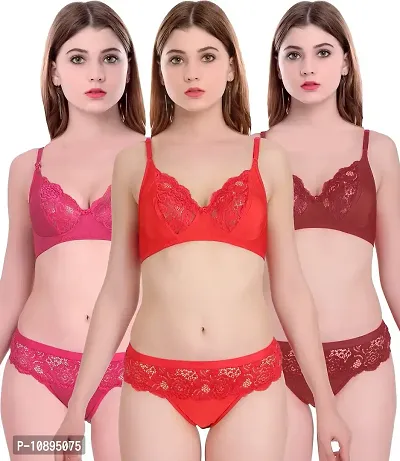 Buy Arousy Womens Lace Sexy Bra Panty Set, Soft Non Padded