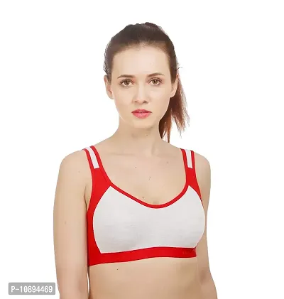 Arousy Women?s Cotton Sports Bra|Gym Bra|Yoga Bra|Running Bra|Teenage Bra|Sports Bra Combo (Pack of 1) (Color : Red) (Size : 40)