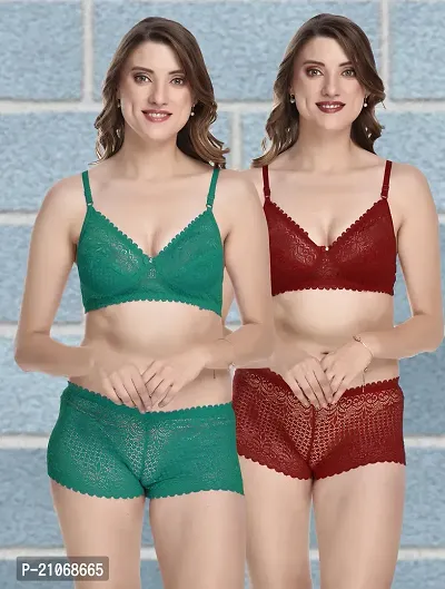 Buy Stylish Fancy Designer Cotton Bra And Panty Set For Women Pack