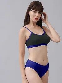 Stylish Cotton Solid Bra and Panty Set for Women-thumb1