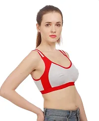 Arousy Women?s Cotton Sports Bra|Gym Bra|Yoga Bra|Running Bra|Teenage Bra|Sports Bra Combo (Pack of 2) (Color : Red,Black) (Size : 40)-thumb1