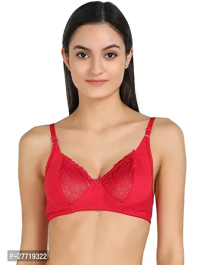 Women Cotton Bra Panty Set for Lingerie Set Pack of 1  Color : Red-thumb5