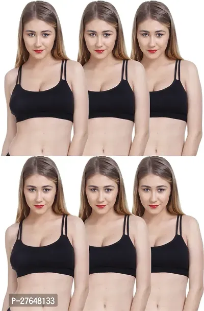 Stylish Multicoloured Cotton Solid Bras For Women Pack of 6-thumb0