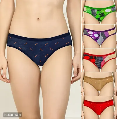 Beach Curve- Women Cotton Silk Hipster Multicolor Panties Combo  Cotton ( Pack of 6 ) ( Color : RedBlueBrownRedPurpleGreen ) ( Pattern : Solid ) ( Size : M )-thumb0