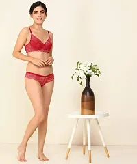 Arousy Honeymoon Wear Bra Panty Set. Bra Panty Set for Women| Bikini Set for Women for Beach| Lingeries for Women|Lingerie Set| | Bra Panty Set Red-thumb1