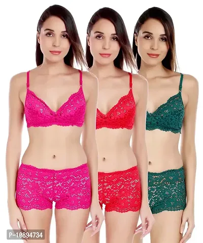 Buy Arousy Net Non Padded Wirefree Bra and Panty Set for Woman Online In  India At Discounted Prices