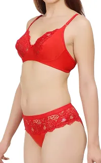 Arousy Lingerie Set Net Bra Panties Set for Women|Honeymoon Bra Panty Set |Bra Panty Set for Women with Sexy Undergarments Pack of 2 Bra Panty Set Red,Green-thumb2