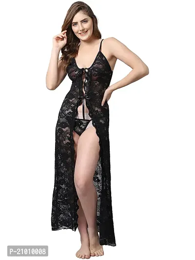 Designer Net Baby Doll Night Dress For Women-thumb0