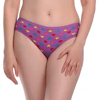 Women Cotton Silk Hipster Multicolor Panties Combo  Cotton ( Pack of 6 ) ( Color : PurpleRedBlueYellowGreenBlack ) ( Pattern : Solid ) ( Size : M )-thumb1