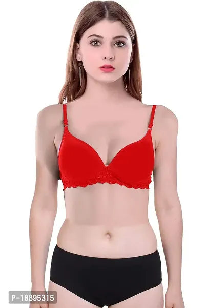 Arousy-Women's Cotton Bra Panty Set for Women Lingerie Set Sexy Honeymoon Undergarments (Color : Red,Maroon)(Pack of 2) Model No : SK01-thumb5