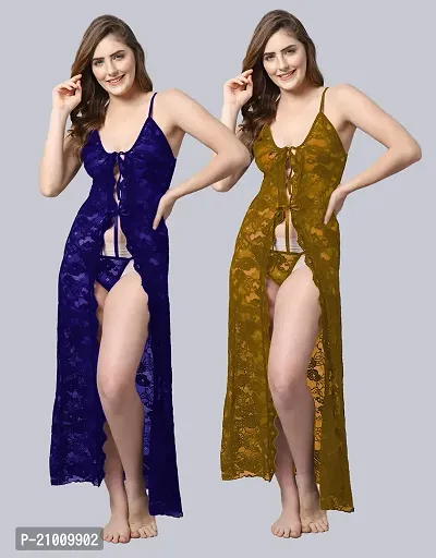 Stylish Fancy Designer Net Baby Doll Night Dress For Women Pack Of 2