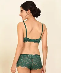 Beach Curve-Women's Net Bra Panty Set for Women Lingerie Set Sexy Honeymoon Undergarments (Color : Green)(Pack of 1)(Size :36) Model No : Net SSet-thumb3