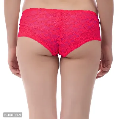 Beach Curve- Women Net Silk Hipster Multicolor Panties Combo  Net ( Pack of 3 ) ( Color : RedBlueBrown ) ( Pattern : Solid ) ( Size : M )-thumb4