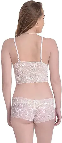 Stylish White Net Lace Baby Dolls For Women-thumb3