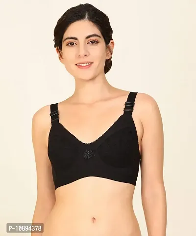 Arousy Women's Non Padded Non Wired Bra Black-thumb0