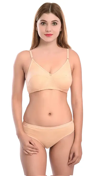 Beach Curve-Women's Cotton Bra Panty Set for Women Lingerie Set Sexy Honeymoon Undergarments (Color : Multi)(Pack of 1)