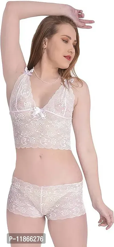 Stylish White Net Lace Baby Dolls For Women-thumb5