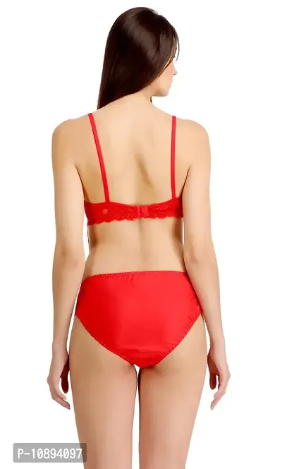 Arousy Non Padded Wirefree Bra and Panty Set for Woman Red-thumb4