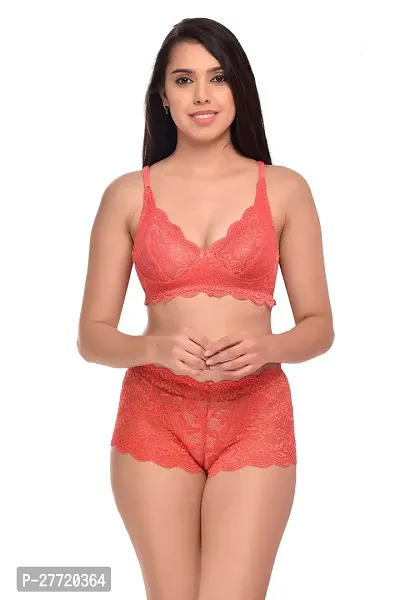 Women Net Bra Panty Set for Lingerie Set Pack of 2  Color : Red,Blue-thumb2