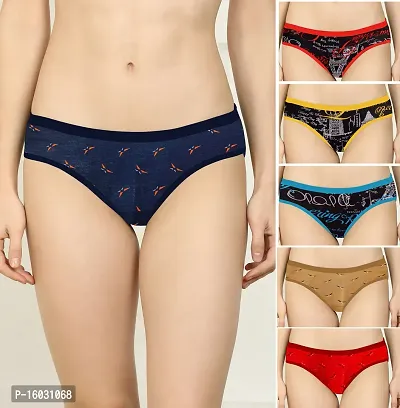 Women Cotton Silk Hipster Multicolor Panties Combo  Cotton ( Pack of 6 ) ( Color : RedBlueBrownYellowRedBlue ) ( Pattern : Solid ) ( Size : M )