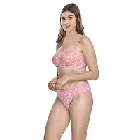 Women Cotton Bra Panty Set for Lingerie Set Pack of 1  Color : Pink-thumb2