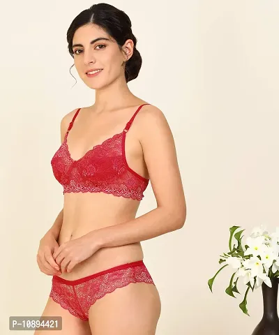 Arousy Honeymoon Wear Bra Panty Set. Bra Panty Set for Women| Bikini Set for Women for Beach| Lingeries for Women|Lingerie Set| | Bra Panty Set Red-thumb3