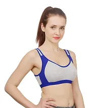 Arousy Women?s Cotton Sports Bra|Gym Bra|Yoga Bra|Running Bra|Teenage Bra|Sports Bra Combo (Pack of 2) (Color : Blue,Maroon) (Size : 32)-thumb1