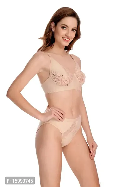 Stylish Fancy Cotton Bra  Panty Set For Women Pack Of 1-thumb2