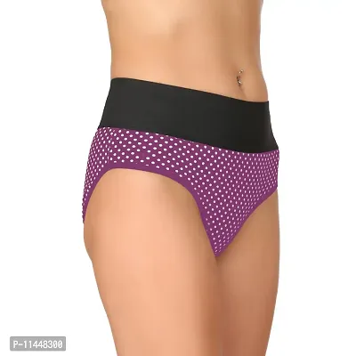 Stylish Purple Cotton Silk Self Pattern Briefs For Women-thumb2