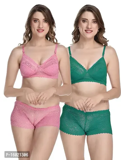Buy Stylish Fancy Net Bra Panty Set For Women Pack Of 2 Online In India At  Discounted Prices