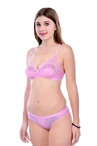 Beach Curve-Women's Cotton Bra Panty Set for Women Lingerie Set Sexy Honeymoon Undergarments (Color : Pink,Brown)(Pack of 2)(Size :36) Model No : GOL-C &et-thumb2