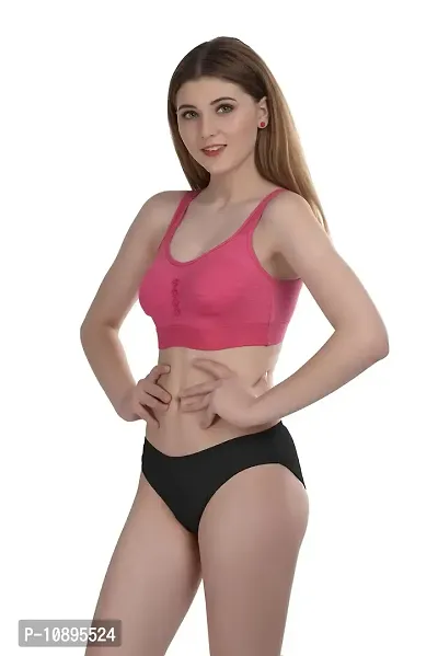 Beach Curve-Women's Cotton Bra Panty Set for Women Lingerie Set Sexy Honeymoon Undergarments (Color : Pink)(Pack of 1)(Size :32) Model No : GUHI-B-thumb3