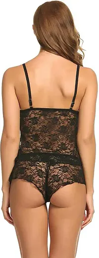 Stylish Black Net Lace Baby Dolls For Women-thumb2