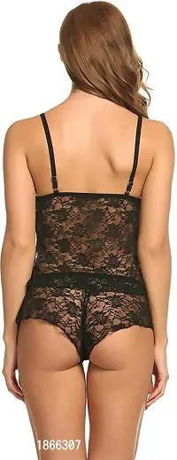 Stylish Black Net Lace Baby Dolls For Women-thumb3