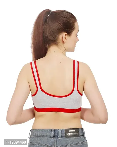 Arousy Women?s Cotton Sports Bra|Gym Bra|Yoga Bra|Running Bra|Teenage Bra|Sports Bra Combo (Pack of 1) (Color : Red) (Size : 40)-thumb3