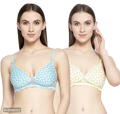 Stylish Women Cotton Padded Non-Wired Bra Pack of 2-thumb0