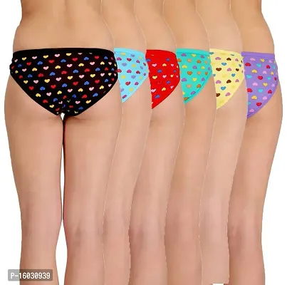 Women Cotton Silk Hipster Multicolor Panties Combo  Cotton ( Pack of 6 ) ( Color : PurpleRedBlueYellowGreenBlack ) ( Pattern : Solid ) ( Size : M )-thumb4